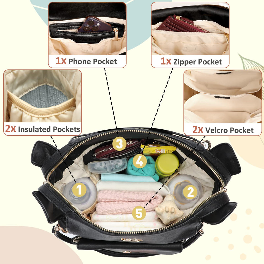 miss fong Mini Diaper Bag Backpack adjustable shoulder strap for comfortable carrying all day