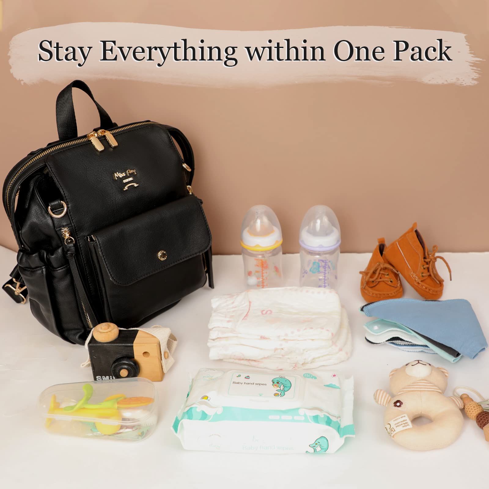 miss fong Mini Diaper Bag Backpack two insulated pockets, flexible cooling or warming options