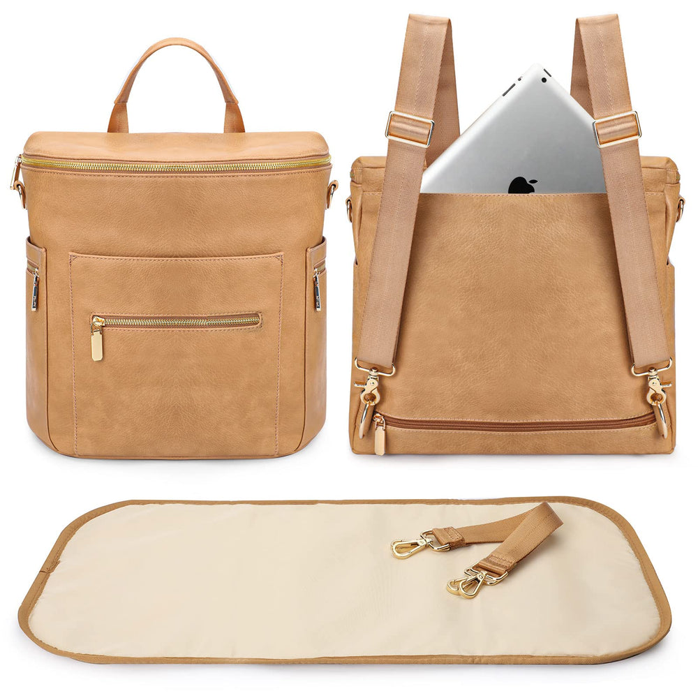 miss fong Moon Shaped Diaper Bag interior view shows 15 pockets for organized baby essentials