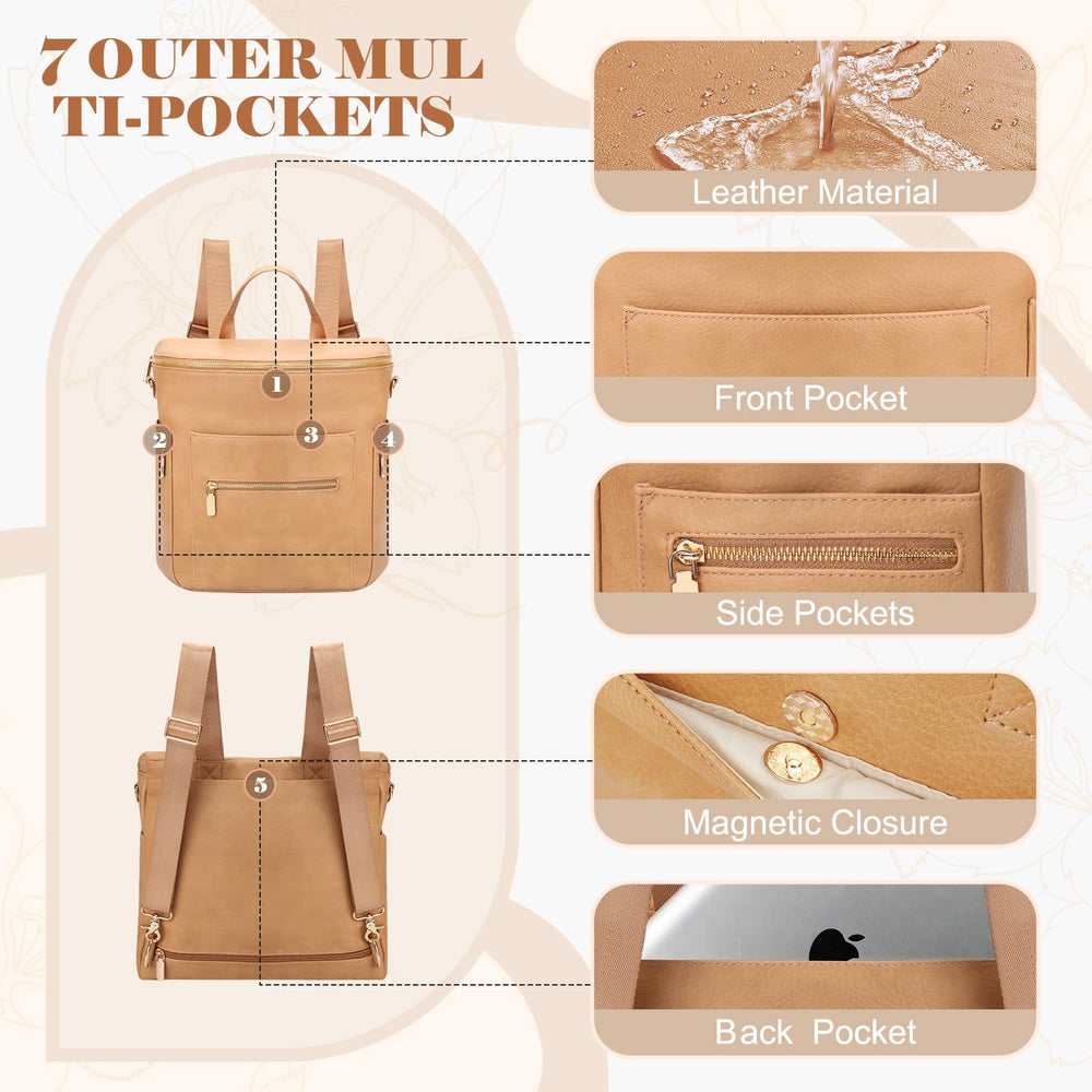 miss fong Moon Shaped Diaper Bag lightweight leather design for easy daily use