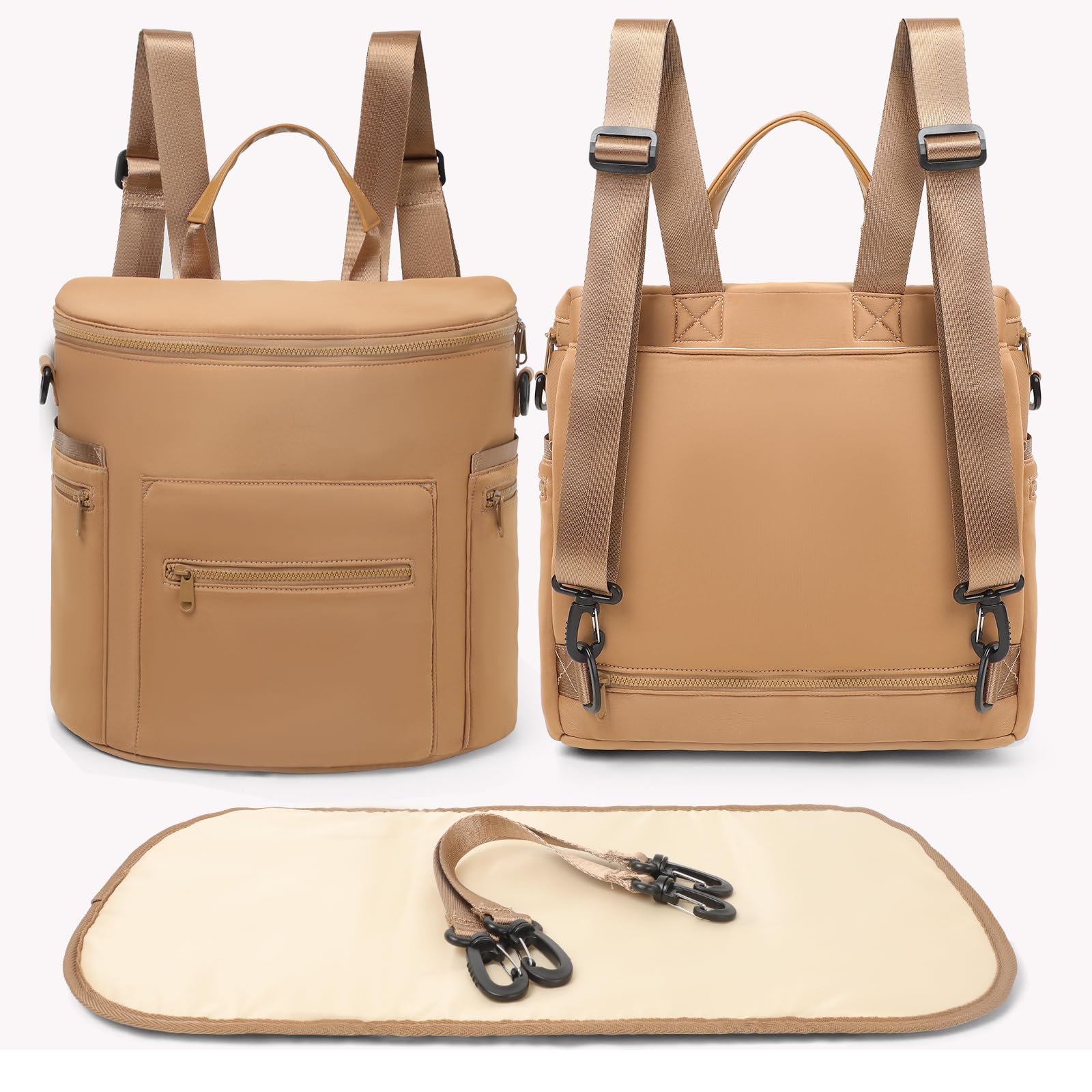 Miss Fong neoprene diaper bag closeup highlighting durable fabric for everyday travel