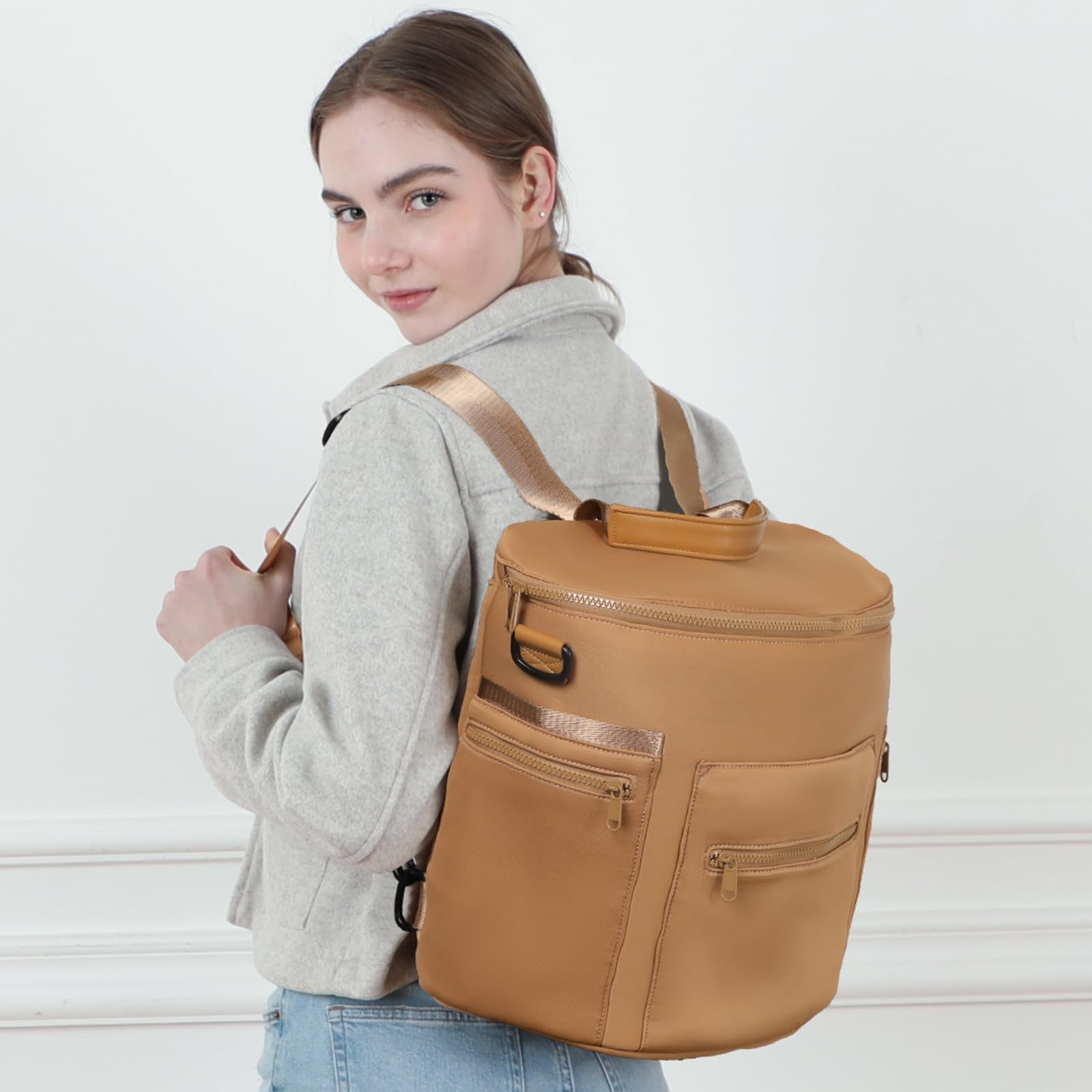 Miss Fong neoprene diaper bag front pocket emphasizes quick access to essentials