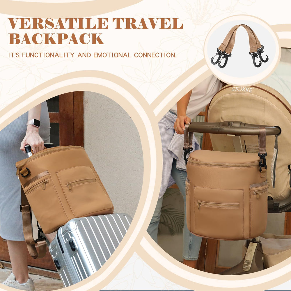 Miss Fong neoprene diaper bag stroller strap clip-on design enables hands-free travel