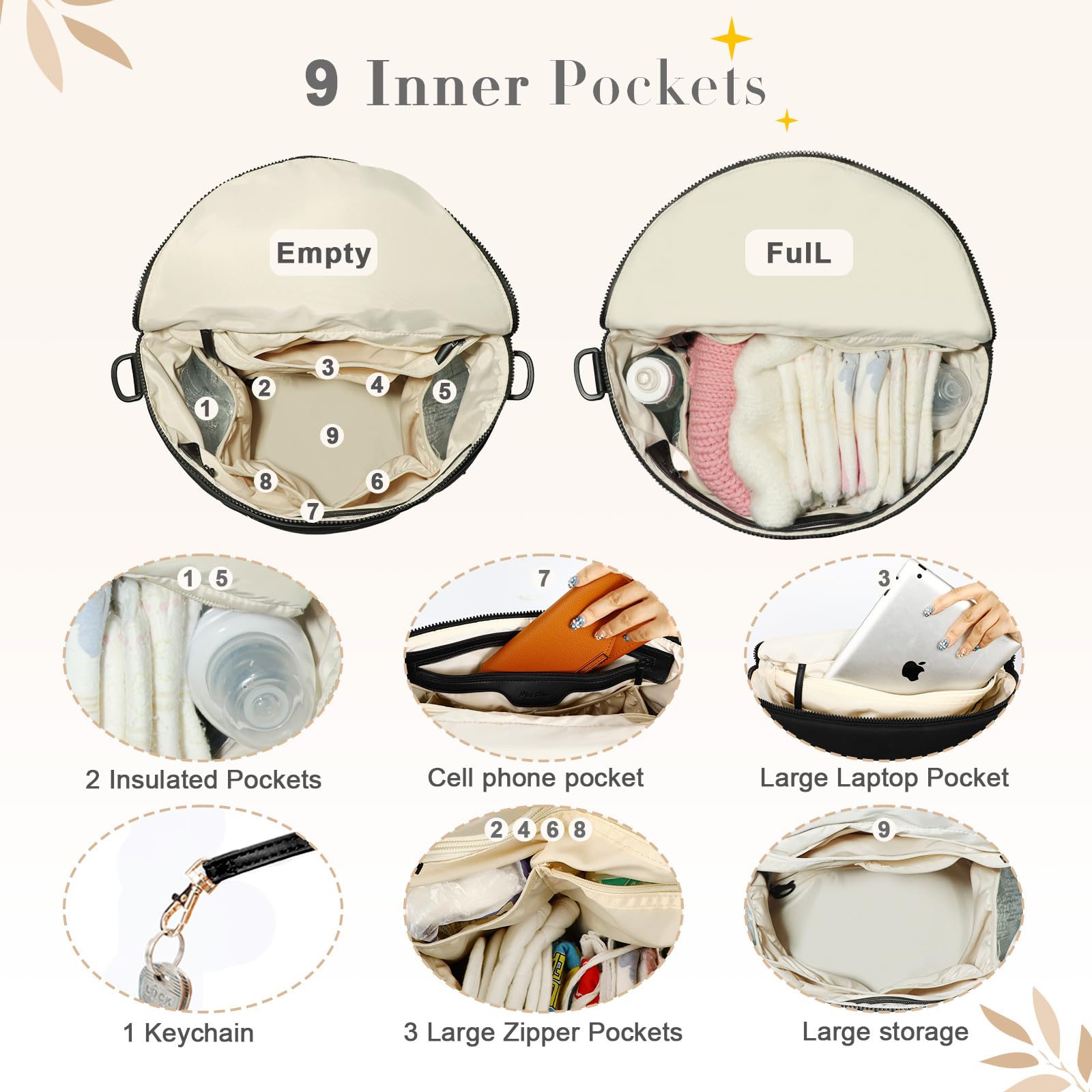 miss fong neoprene diaper bag insulated bottle pockets keep bottles at the right temperature