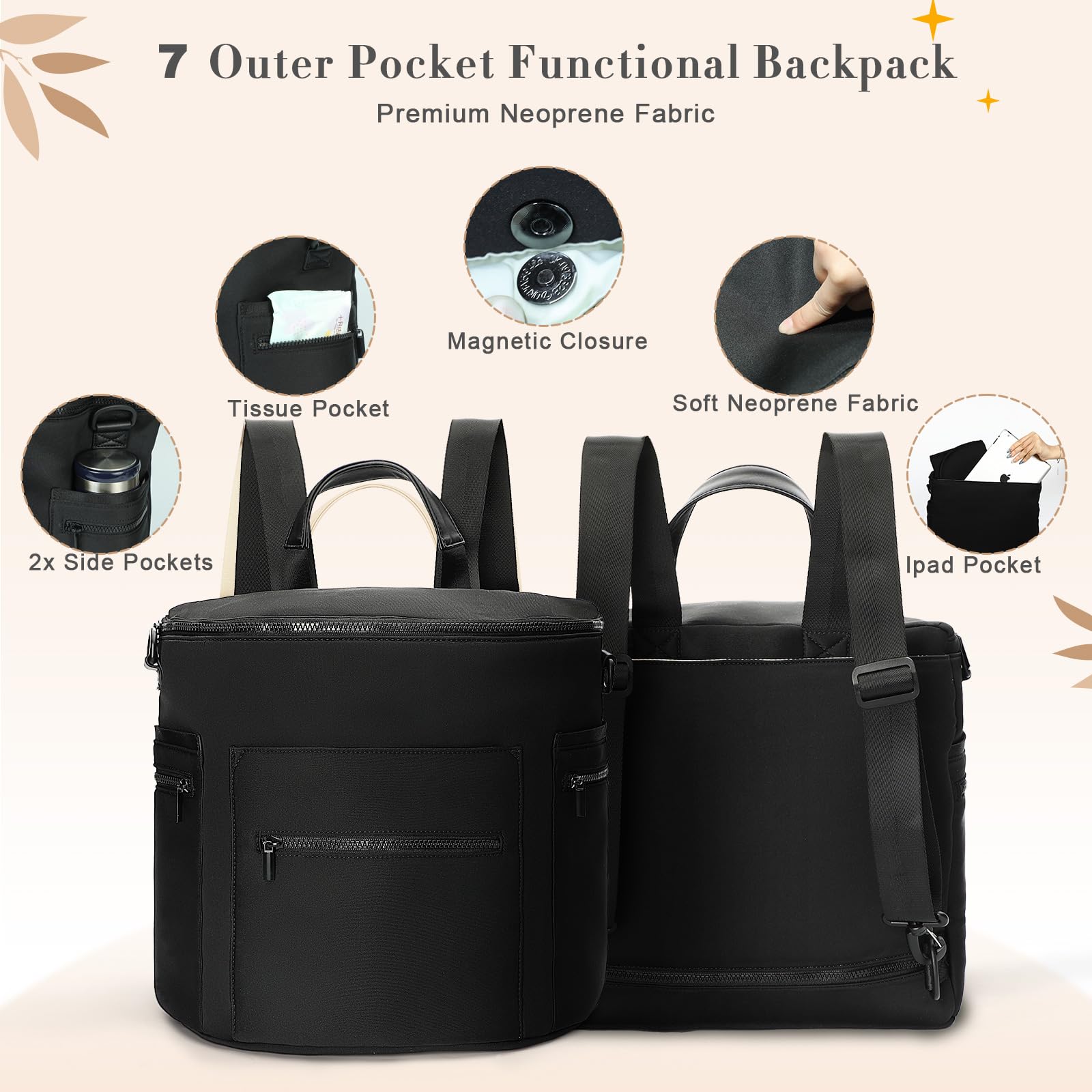 miss fong neoprene diaper bag stroller strap demonstrates hands-free convenience