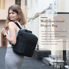 miss fong neoprene diaper bag top view, wide opening for organized packing