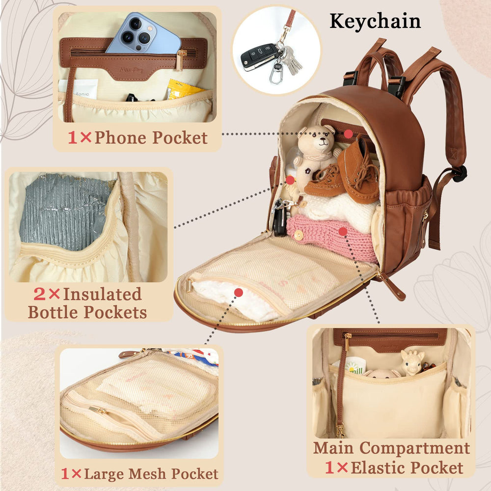 miss fong small diaper bag bottle pockets keep bottles upright during travel
