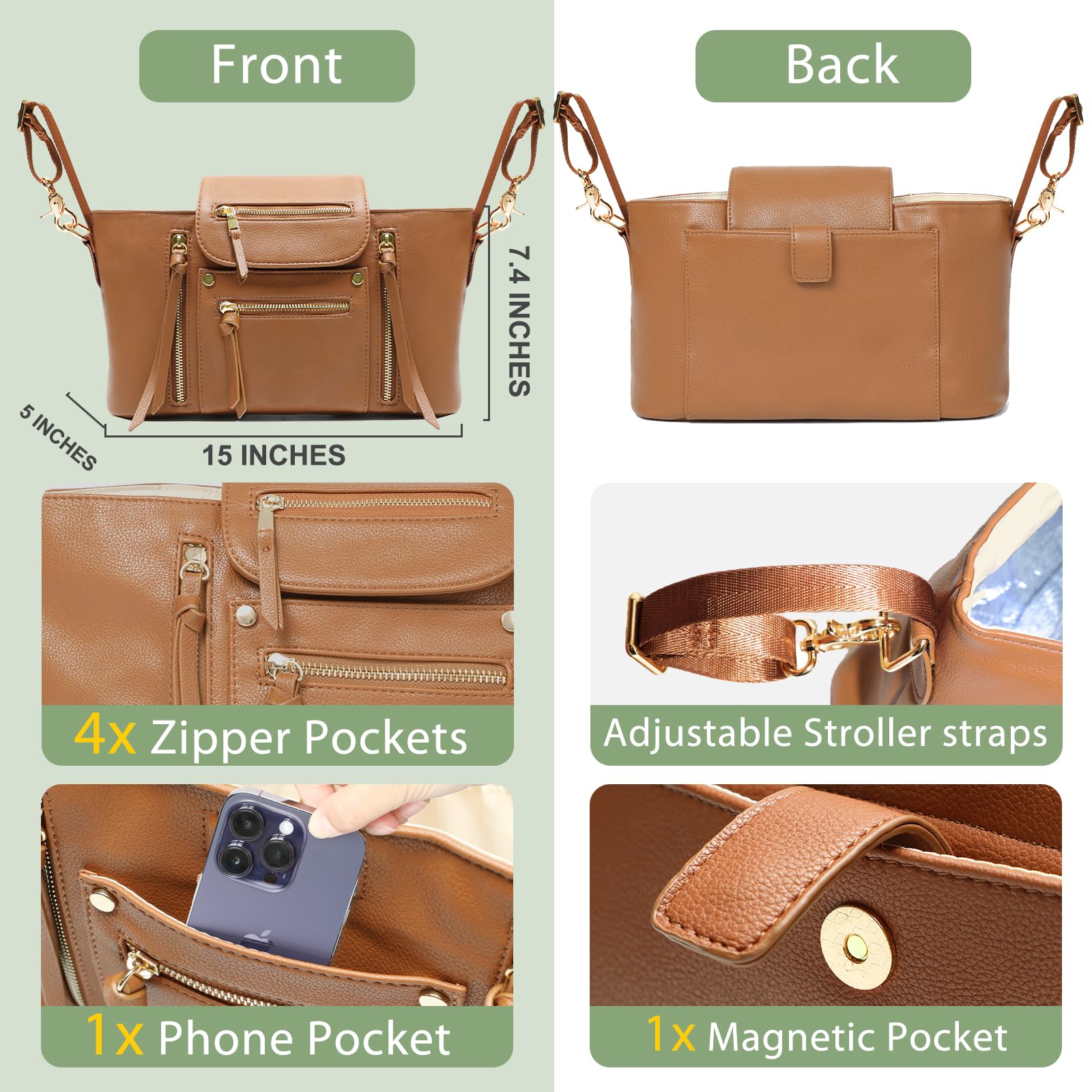 Miss Fong adjustable strap secures the organizer to most stroller bars.