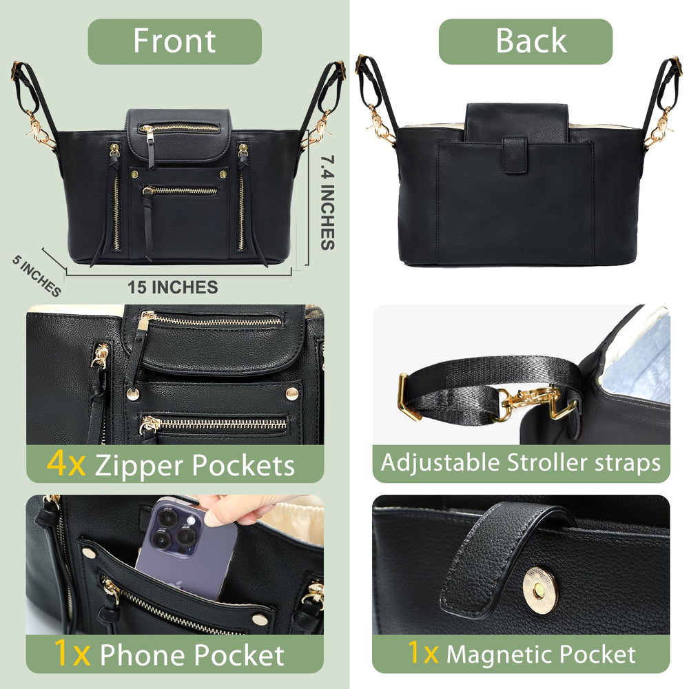 Miss Fong stroller organizer cup holders within easy reach