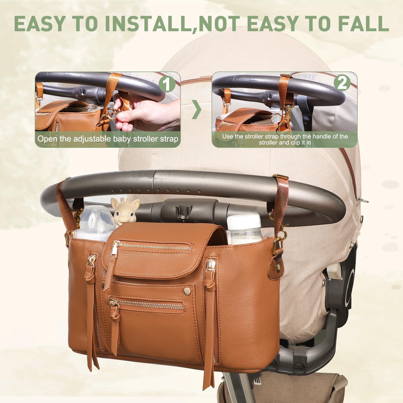 Miss Fong easy installation design attaches to handles for fast setup.