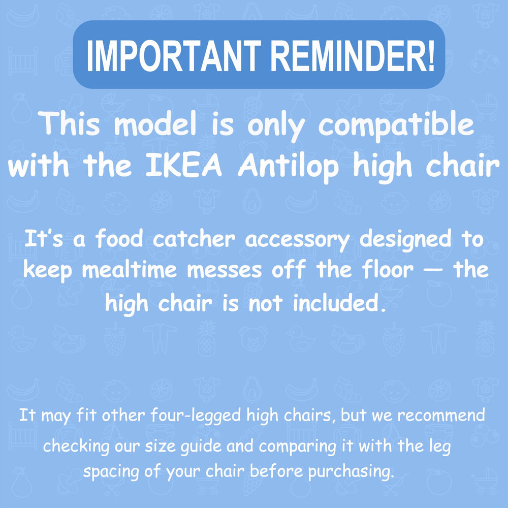 MISSEIAR food catcher being attached around chair legs for quick setup and use