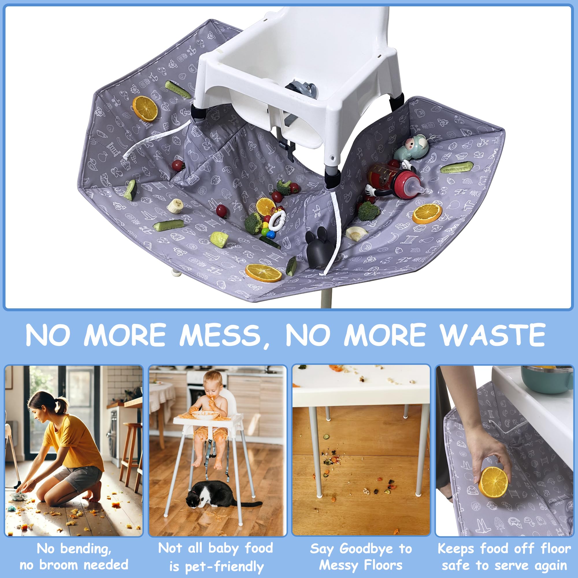 MISSEIAR food catcher on baby during mealtime encourages exploration with less cleanup