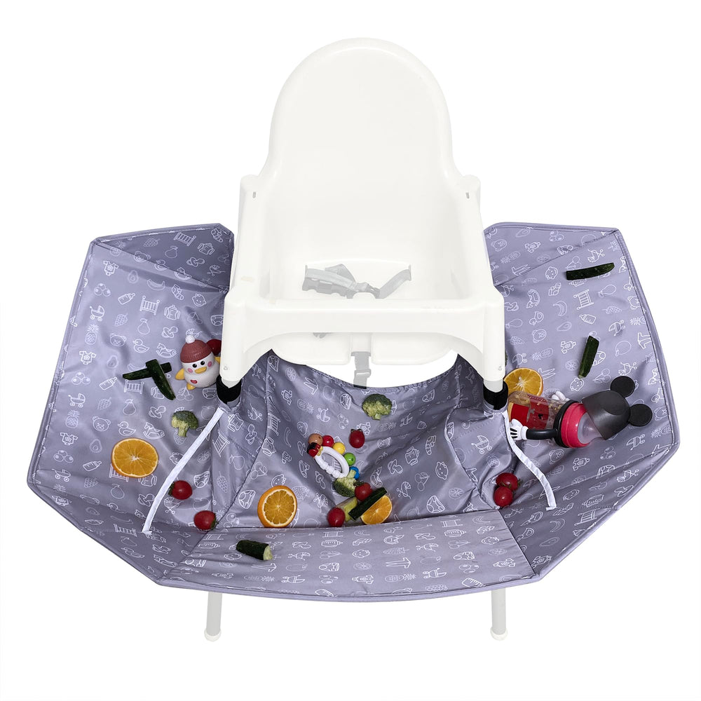 MISSEIAR food catcher fitted to IKEA Antilop legs reduces mealtime mess