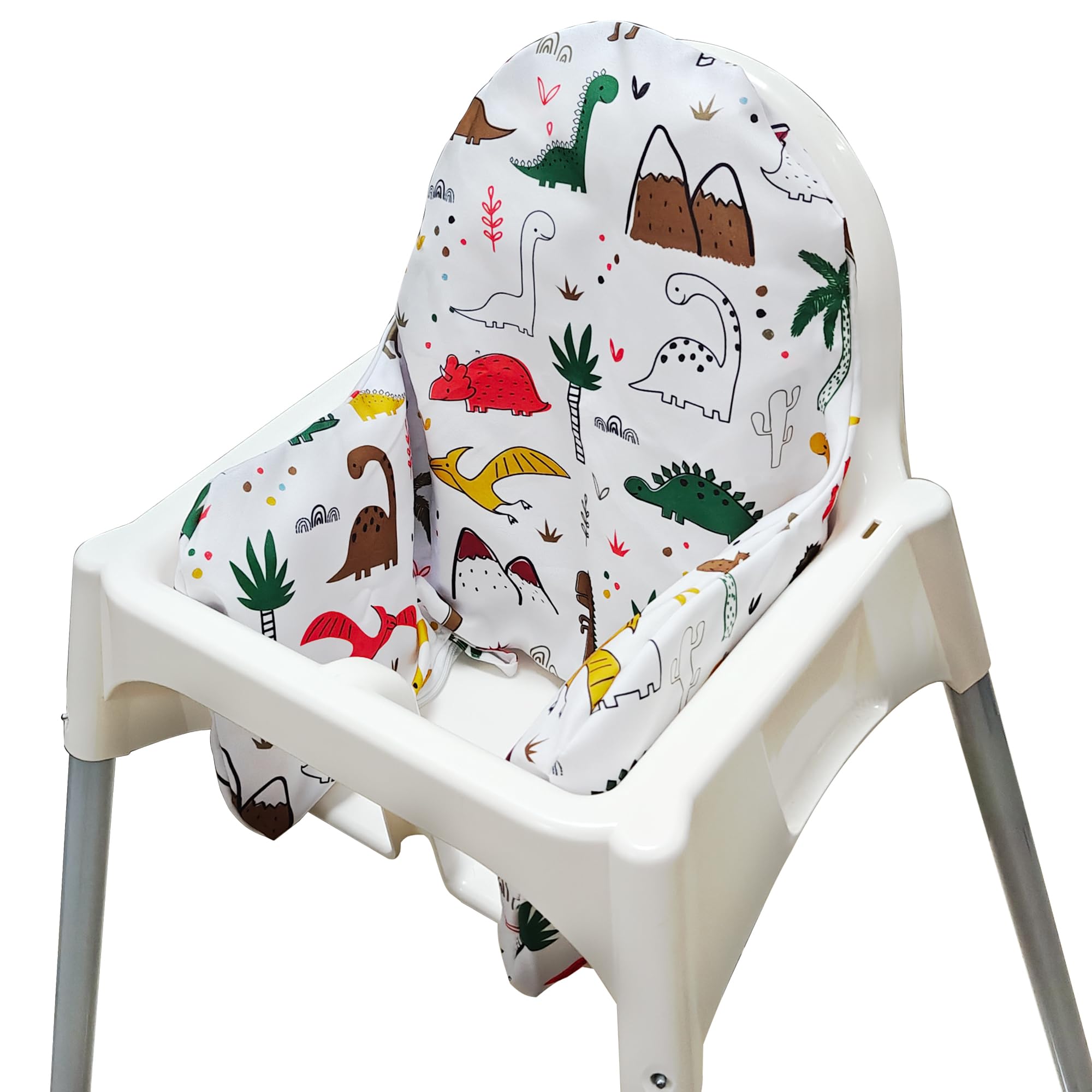 MISSEIAR high-chair cushion with dinosaur cover provides cozy, easy-to-clean toddler seating.