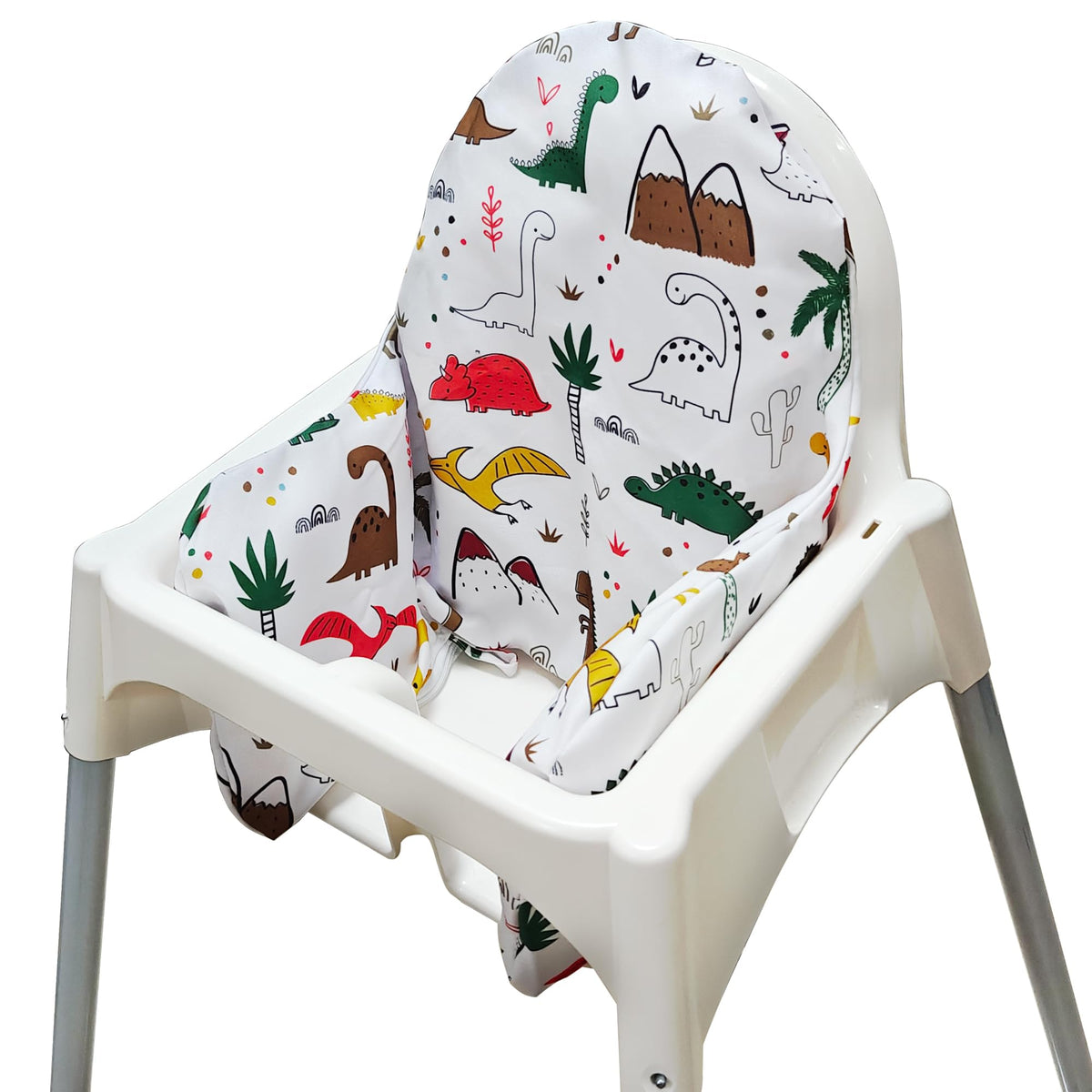MISSEIAR high-chair cushion with dinosaur cover provides cozy, easy-to-clean toddler seating.