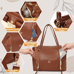missfong leather diaper bag back pocket ideal for quick-access items