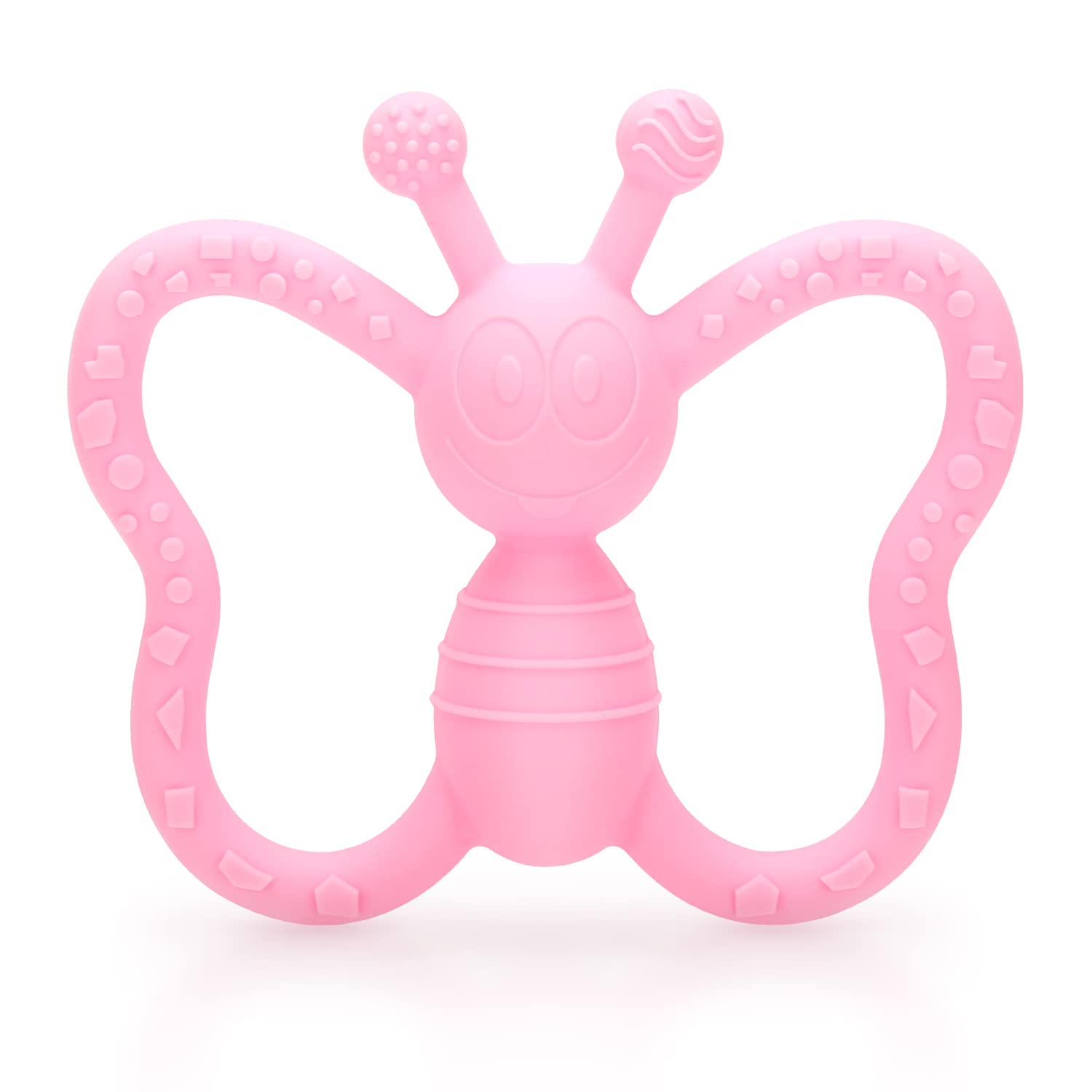 MISSLILI butterfly-design teether soothing gums during teething sessions