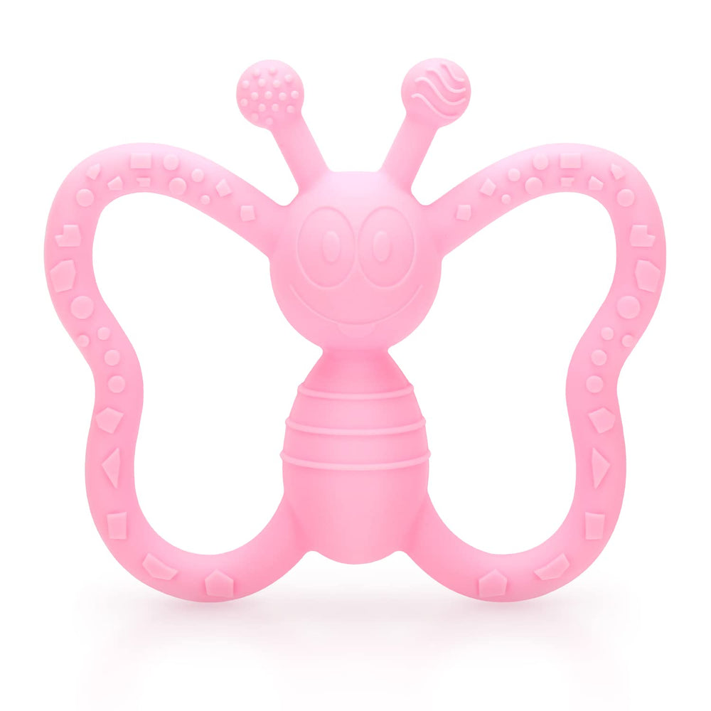 MISSLILI butterfly-design teether soothing gums during teething sessions