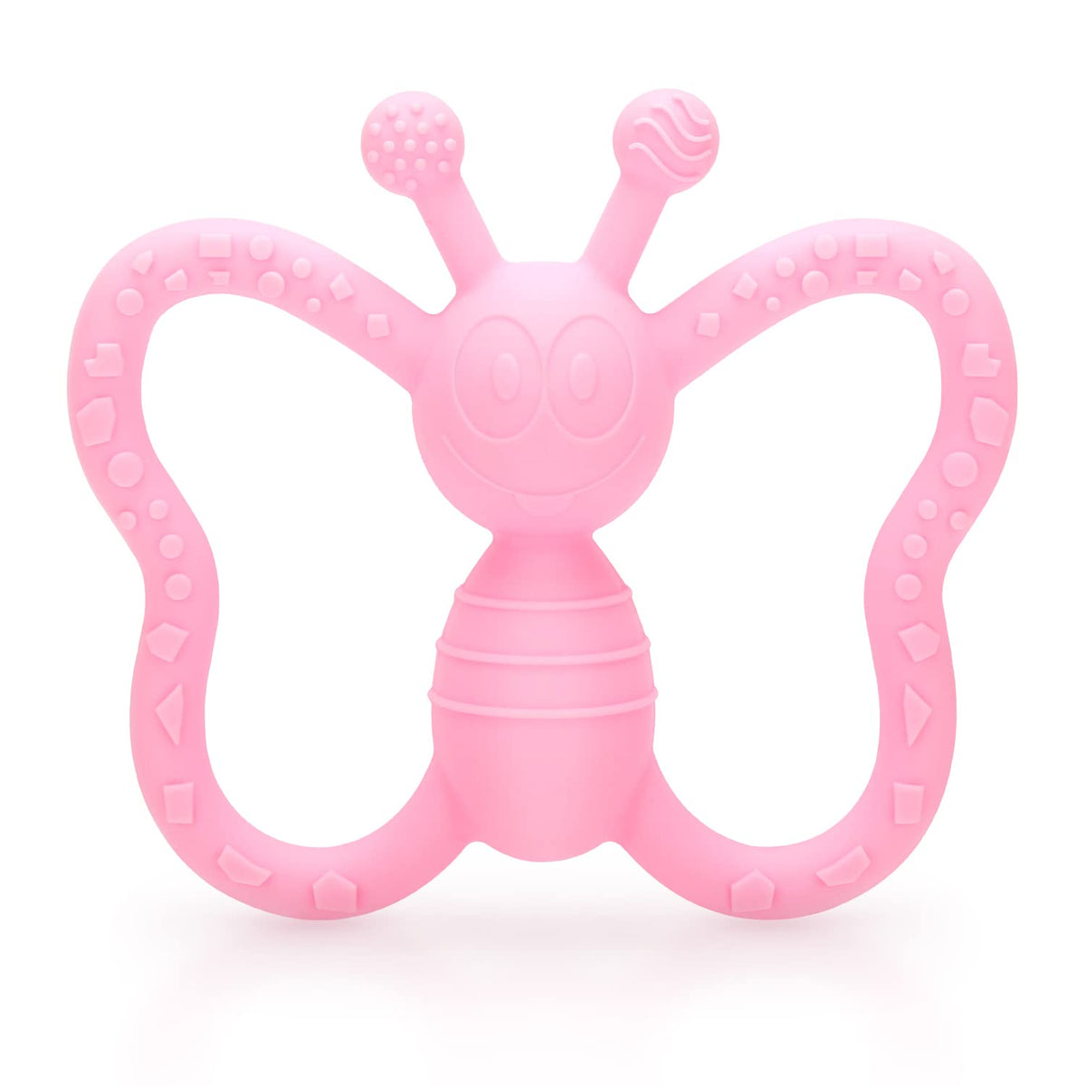 MISSLILI butterfly-design teether soothing gums during teething sessions
