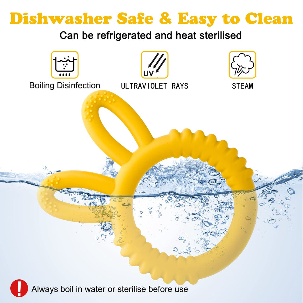 misslili cleaning-ready teether is dishwasher-safe and boil-safe for quick sanitizing