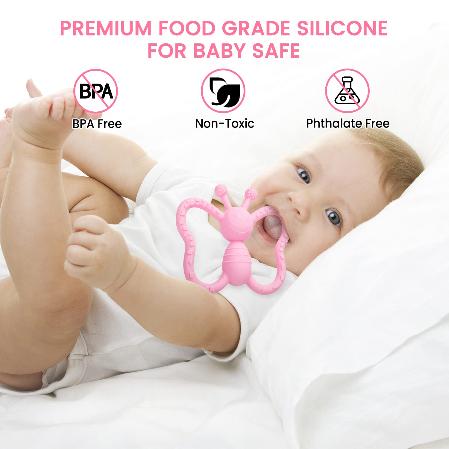 MISSLILI freezer-safe teether stays cool to calm irritated gums