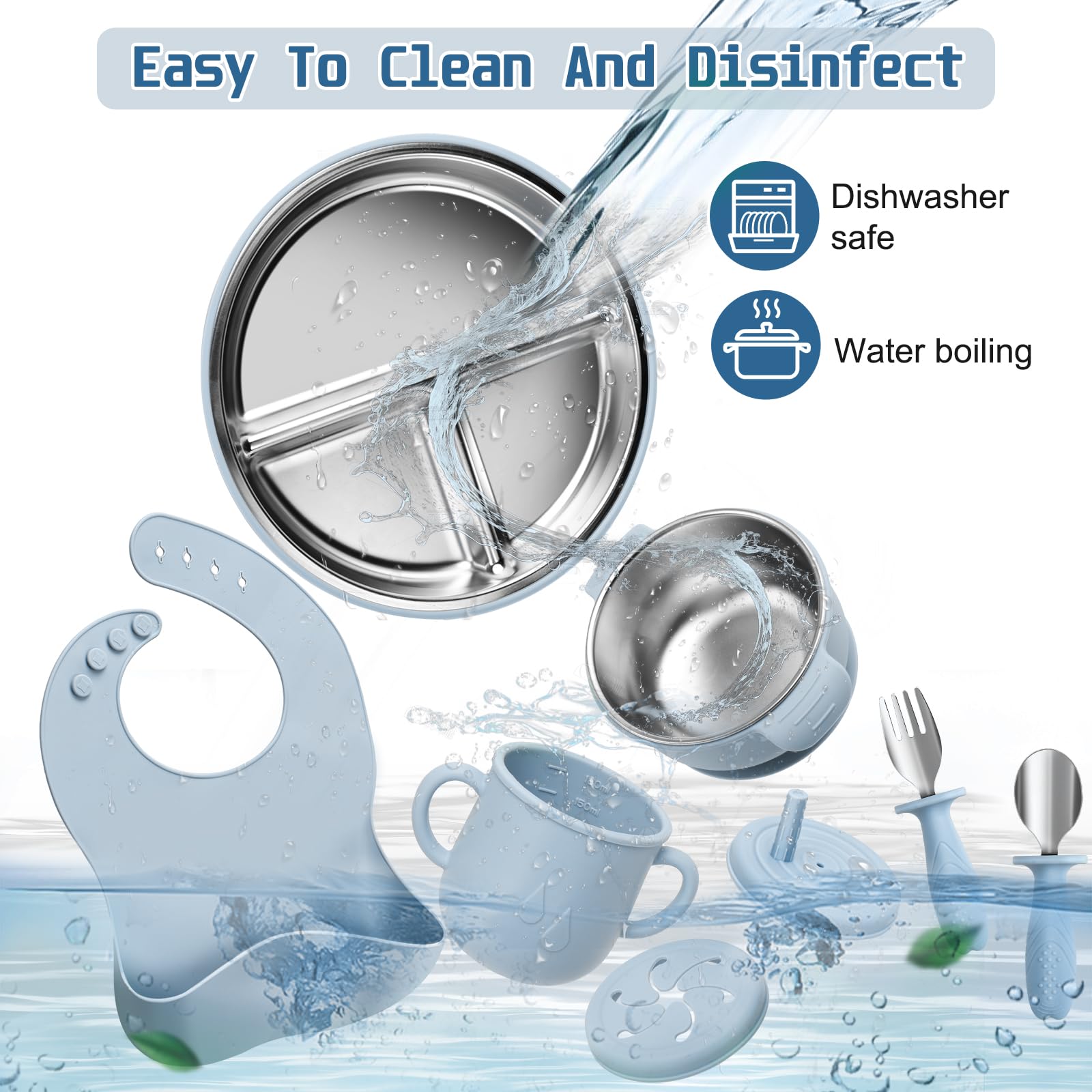 Misslili dishwasher-safe stainless steel cutlery set designed for easy cleaning