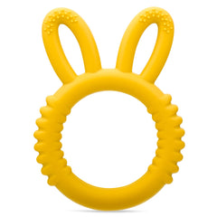 misslili silicone babies teether yellow ring helps soothe sore gums during teething