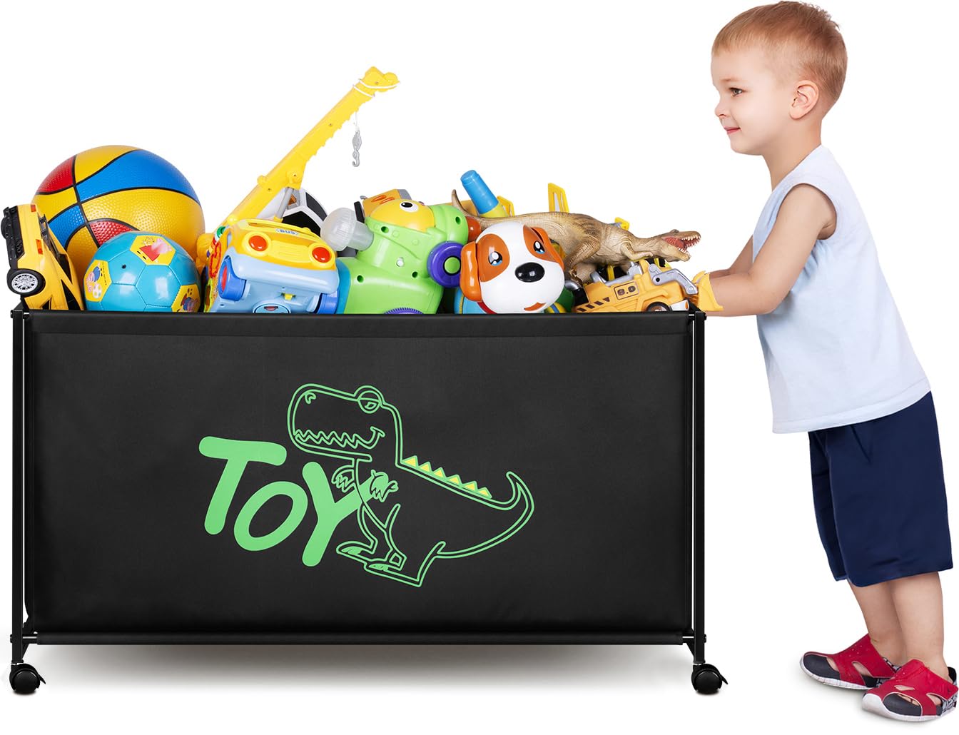 MISSLO large toy box with 124L capacity for clutter-free kids' storage.