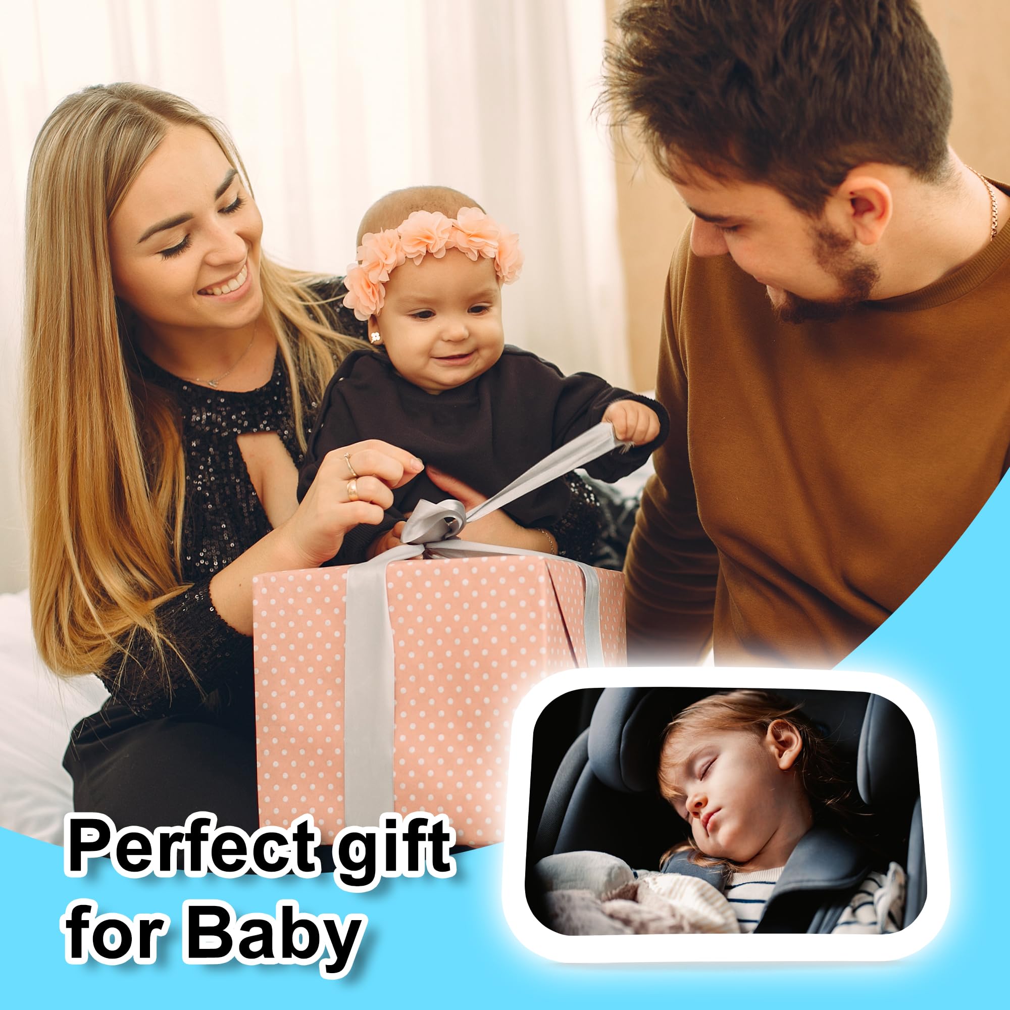 MissMeeca Baby Car Mirror provides stable rear-facing monitoring on trips.