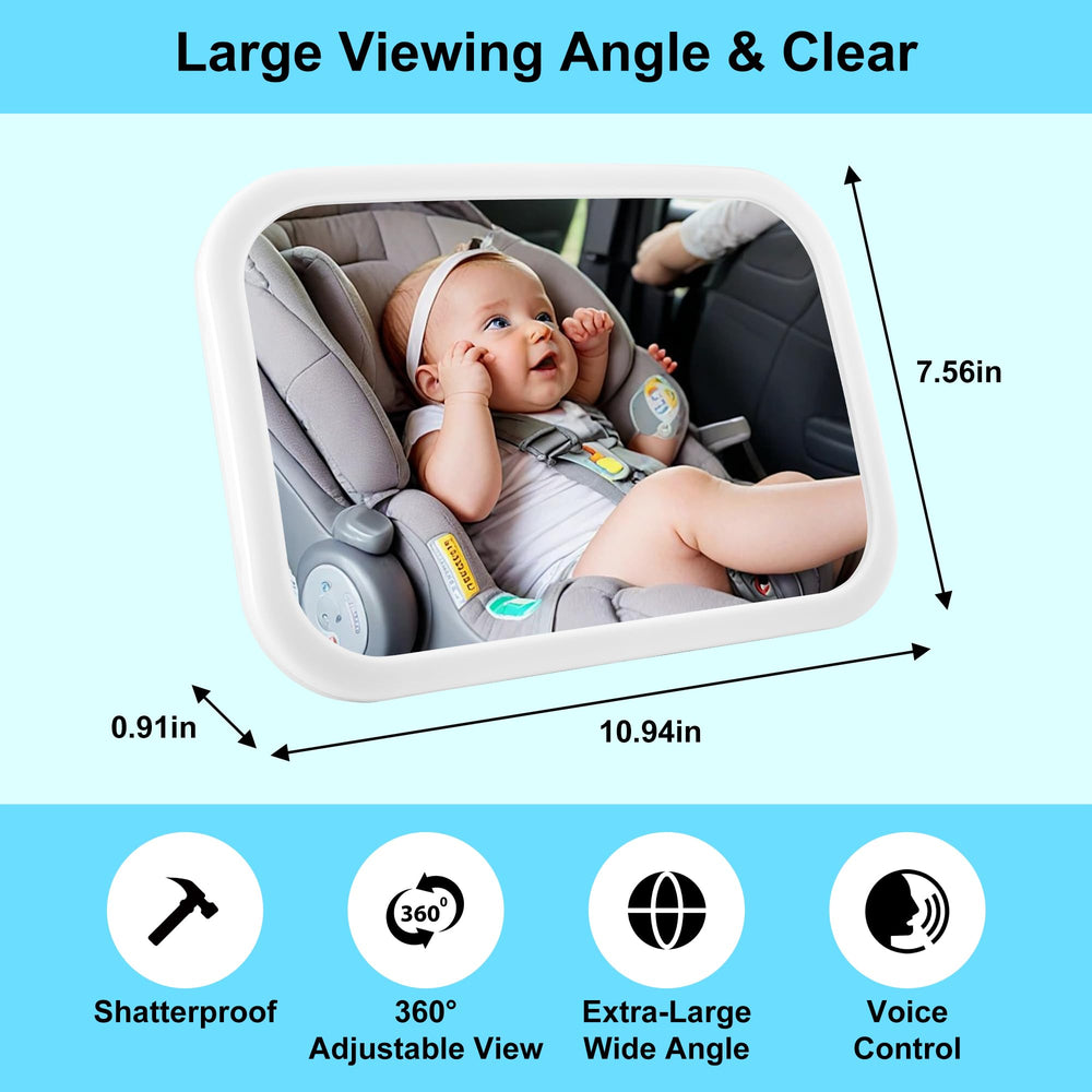 MissMeeca Baby Car Mirror installs in seconds with no tools.