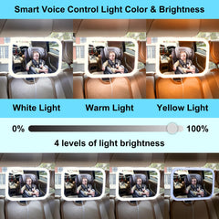MissMeeca Baby Car Mirror soft LED lights for night checks.