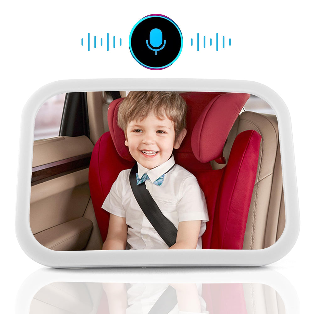 MissMeeca Baby Car Mirror Voice Control lets you adjust angles hands-free.