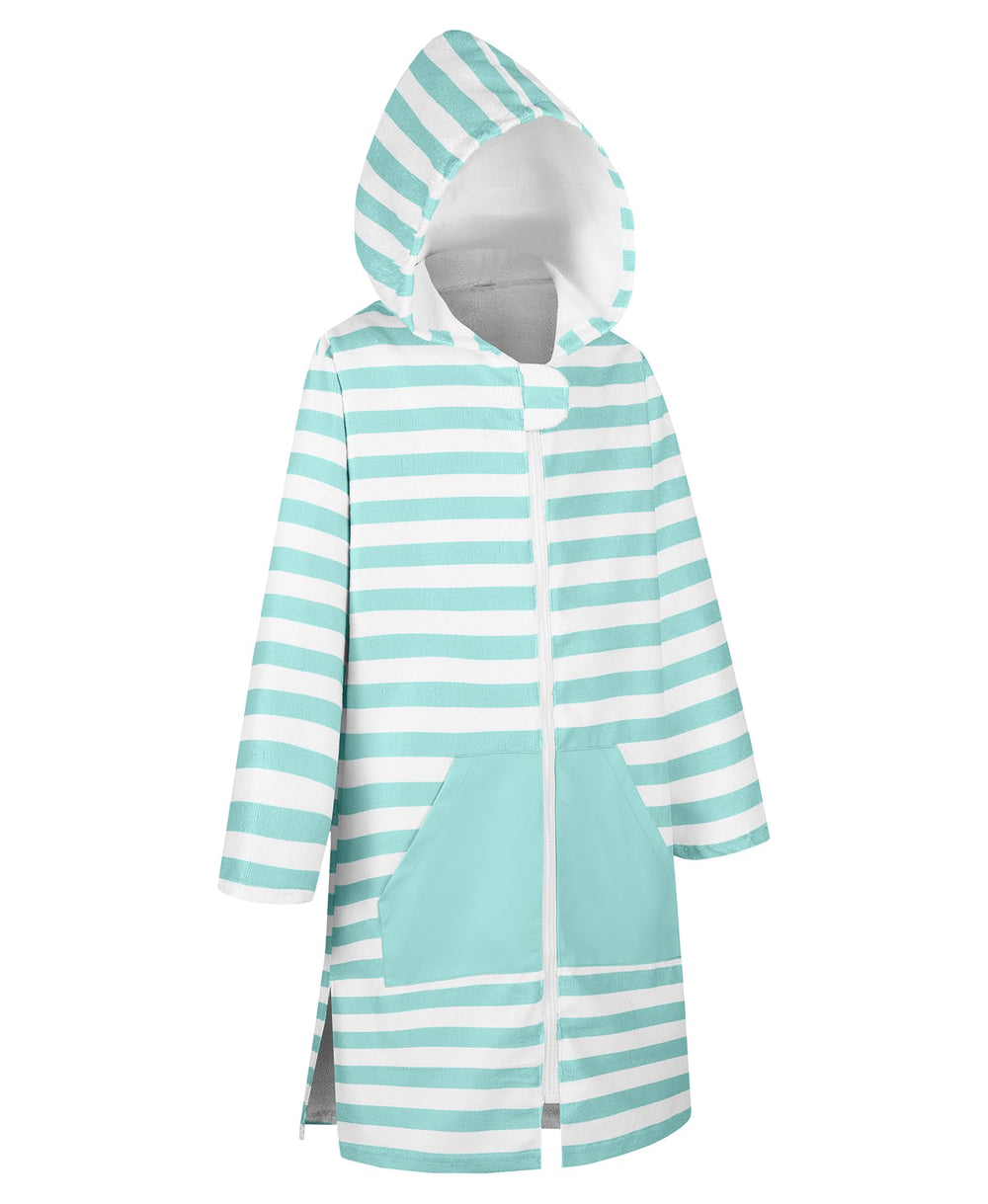 MissShorthair kids hooded towel poncho soft material closeup for gentle skin comfort.