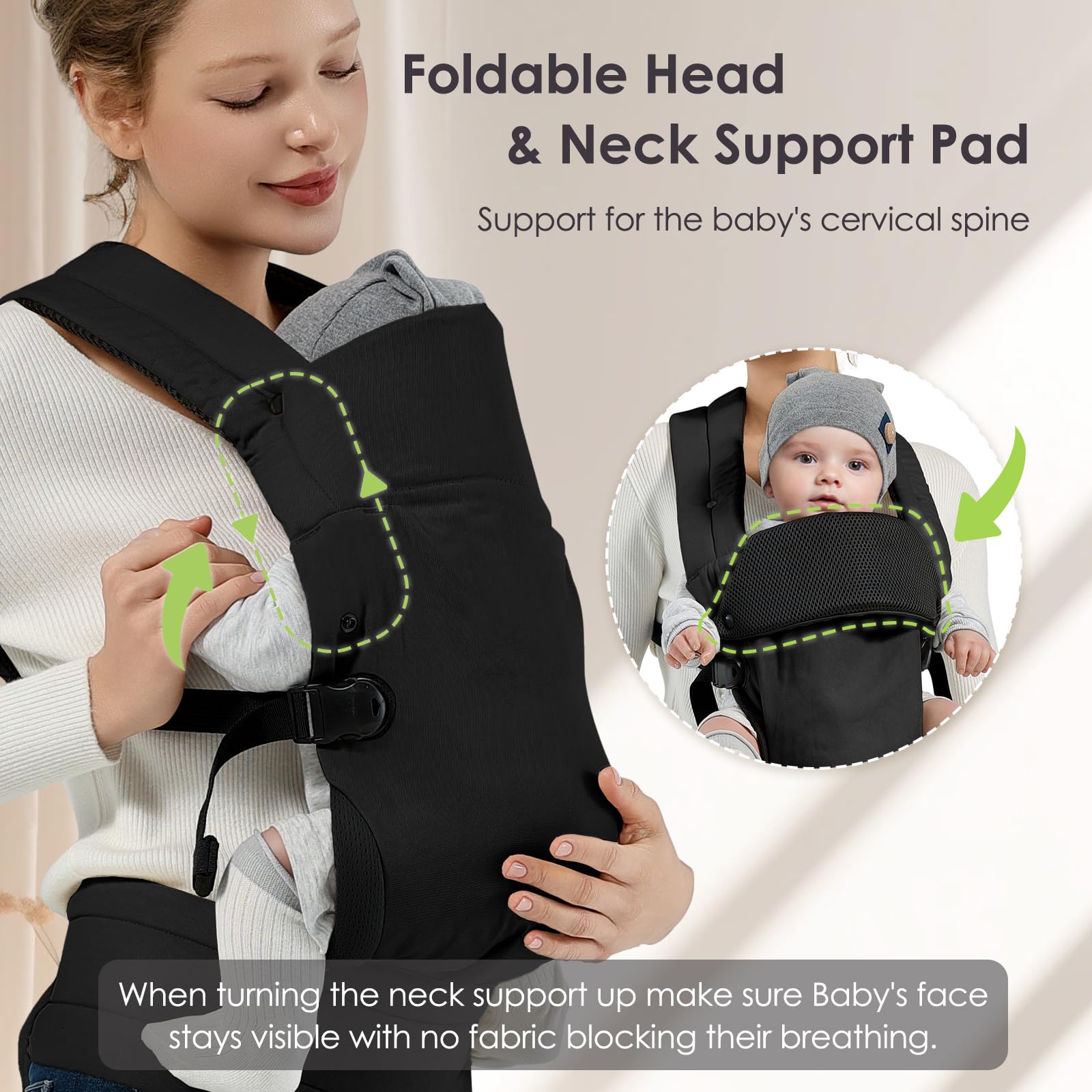 MISSWISDOM baby carrier adjustable-toddler fits growing child.