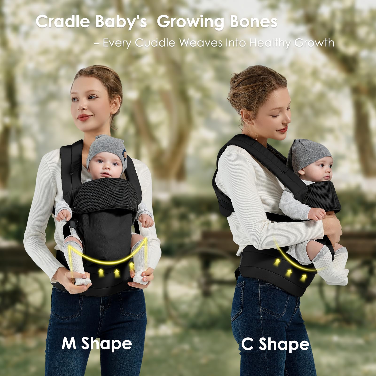 MISSWISDOM baby carrier breathable-fabric keeps baby cool and dry.