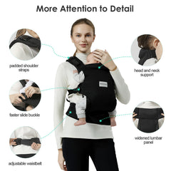 MISSWISDOM baby carrier breathable mesh fabric reduces heat for baby and wearer