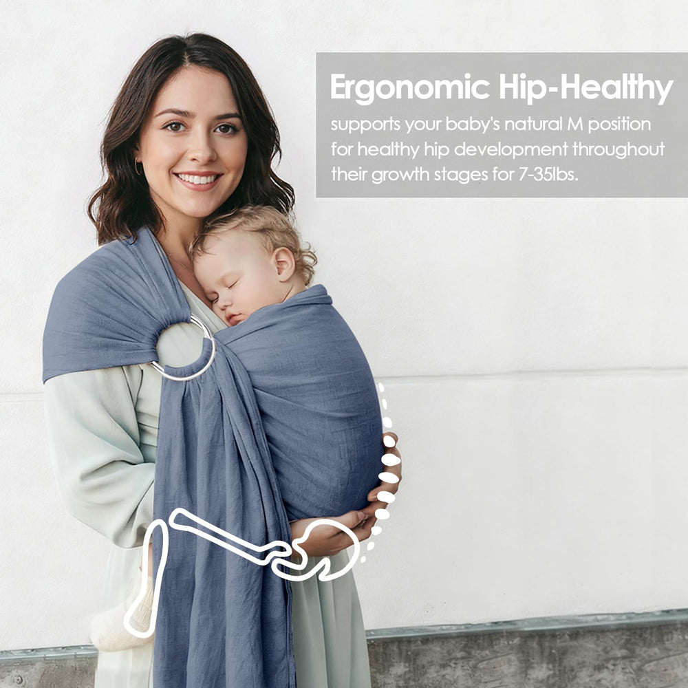 MISSWISDOM baby ring sling compact-travel design demonstrates portable daily use