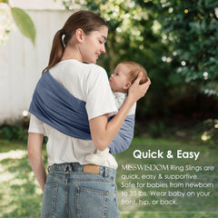 MISSWISDOM baby ring sling mimic-uterine-environment closeup showcases soothing fit