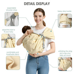 MISSWISDOM chest-adjustment belt lets you bring baby closer for secure contact.