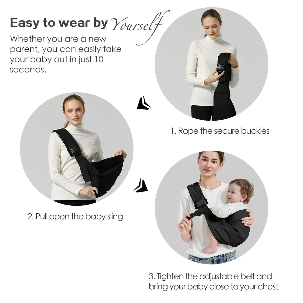 MISSWISDOM newborn-wrap-extended demonstrates wider support for calming, secure newborn snuggling.