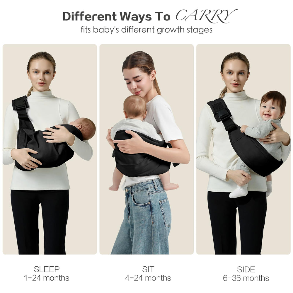 MISSWISDOM baby sling newborn wrap image shows gentle support for calm early bonding.
