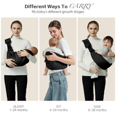 MISSWISDOM baby sling newborn wrap image shows gentle support for calm early bonding.