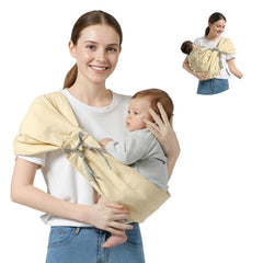 MISSWISDOM baby sling carrier wide shoulder-strap relieves shoulder pressure during long carries.