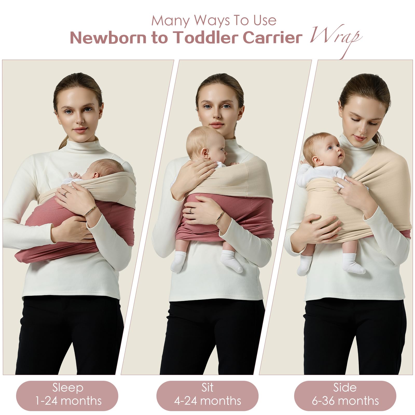 MISSWISDOM baby wrap breastfeeding support enables hands-free nursing.