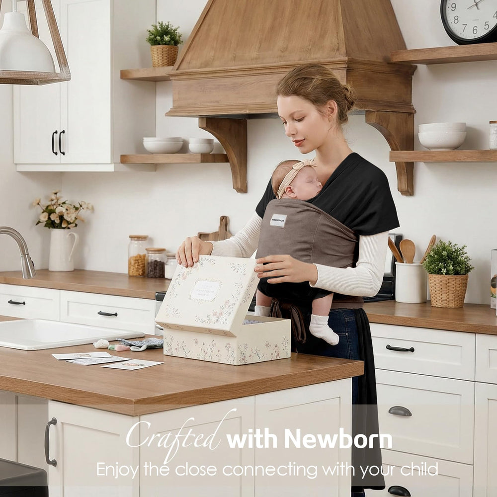 MISSWISDOM Baby Wraps support babies 7 to 30 pounds for growing infants.