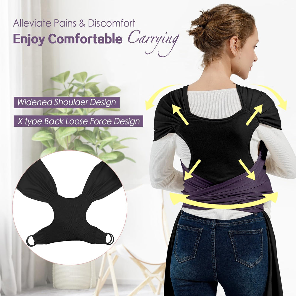 MissWISDOM Baby Wraps Carrier height adjusts to fit 1–36 months