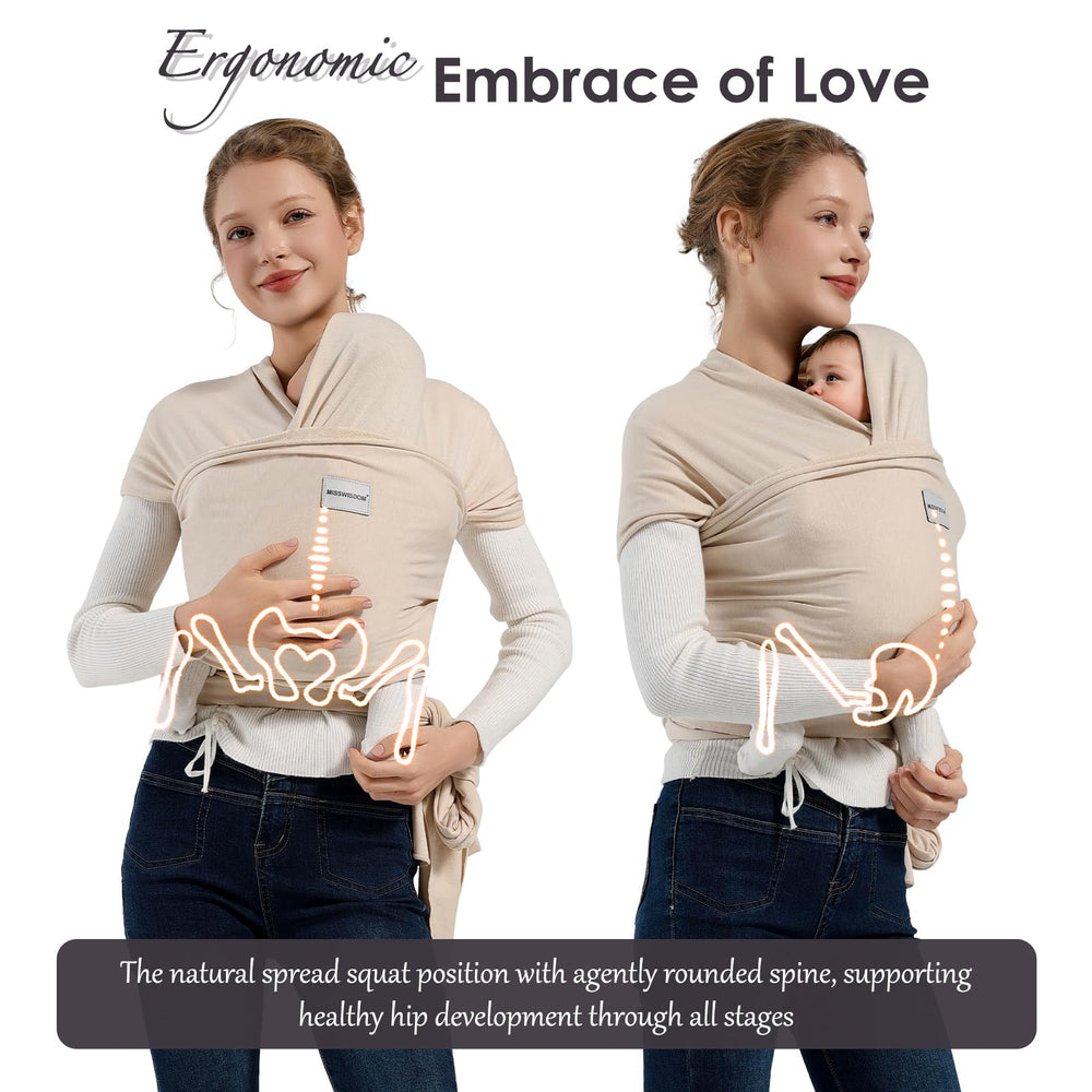 MISSWISDOM wrap carrier easy-wear with clear instructions and videos for confidence.