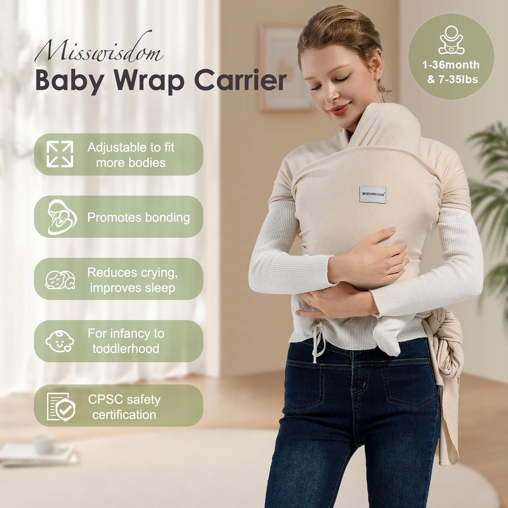 MISSWISDOM wrap carrier one-piece design is simple to wear and adjust.