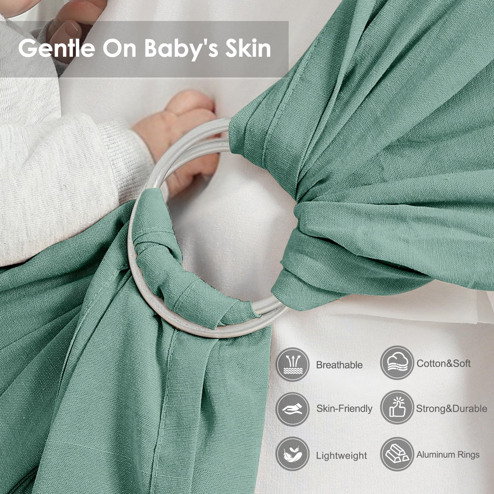 MISSWISDOM compact portable ring sling fits neatly in a bag.