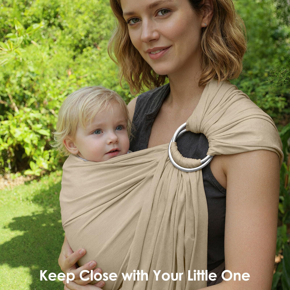 MISSWISDOM sling enables hands-free strolls with baby comfort.